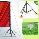 AAJK 150in Projector Screen with Stand,Portable 16:9 4K HD Indoor Outdoor Projection Screen with Wrinkle-Free Design, Ideal for Home Theater and Backyard Cinema – Includes Carry Bag - Image 5