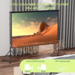 AAJK 150in Projector Screen with Stand,Portable 16:9 4K HD Indoor Outdoor Projection Screen with Wrinkle-Free Design, Ideal for Home Theater and Backyard Cinema – Includes Carry Bag - Image 7