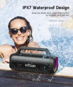 Ortizan Portable Bluetooth Speaker Loud, 80W Peak, Bass Up, 20H Playtime, IPX7 Waterproof, RGB Lights, Wireless Stereo Pairing, BT5.3, USB-C, Subwoofer Outdoor Speaker for Camping, Beach, Backyard - Image 4
