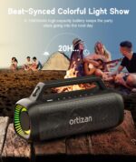 Ortizan Portable Bluetooth Speaker Loud, 80W Peak, Bass Up, 20H Playtime, IPX7 Waterproof, RGB Lights, Wireless Stereo Pairing, BT5.3, USB-C, Subwoofer Outdoor Speaker for Camping, Beach, Backyard - Image 6