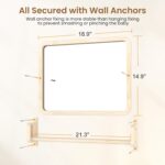 Montessori Mirror with Bar, Baby Pull to Stand Toys, Natural Wooden Frame & Baby Pull Up Bar, Adjustable Infant Coordination Small Mirror, Montessori Furniture for Toddler 6-18 Months - Image 6