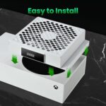DEPGI Cooling Fan for Xbox Series S, Featuring Automatic Fan Speed Adjustment Based on Temperature, LED Display Screen, Low Noise, Easy Installation, 3 speeds, with RGB LED - Image 6