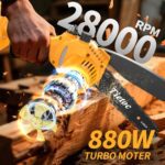 Tietoc Chainsaw, Electric Mini Chain Saw Cordless Power Hand Saw with 4000mAh Battery and Oil System for Tree Trimming & Wood Cutting, Garden Tools Gift for Men Dad Husband Gardener | 6 Inch - Image 5