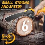 Tietoc Chainsaw, Electric Mini Chain Saw Cordless Power Hand Saw with 4000mAh Battery and Oil System for Tree Trimming & Wood Cutting, Garden Tools Gift for Men Dad Husband Gardener | 6 Inch - Image 7