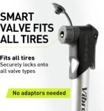 Vibrelli Mini Bike Pump - Presta & Schrader Bicycle Pump - 120 PSI Tire Pump for Road & MTB - No Valve Changing Needed - Image 3