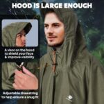 ANYOO Hooded Rain Poncho for Adults Waterproof Lightweight Rain Coat for Men Women Reusable Rain Jacket for Emergency Outdoor - Image 5