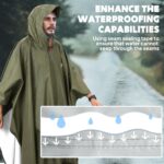 ANYOO Hooded Rain Poncho for Adults Waterproof Lightweight Rain Coat for Men Women Reusable Rain Jacket for Emergency Outdoor - Image 6