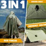 ANYOO Hooded Rain Poncho for Adults Waterproof Lightweight Rain Coat for Men Women Reusable Rain Jacket for Emergency Outdoor - Image 7