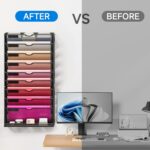 Lavatino 10-Tier Hanging Wall File Folders Organizer - Black Metal Mesh Paper Magazine Document Mail Holder File Organizer for Office School Home Wall Mount or Desk Supplies Organization - Image 3