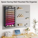 Lavatino 10-Tier Hanging Wall File Folders Organizer - Black Metal Mesh Paper Magazine Document Mail Holder File Organizer for Office School Home Wall Mount or Desk Supplies Organization - Image 6