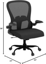 Ergonomic Office Chair, Comfort Swivel Home Office Task Chair, Breathable Mesh Desk Chair, Lumbar Support Computer Chair with Flip-up Arms and Adjustable Height - Image 3