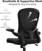 Ergonomic Office Chair, Comfort Swivel Home Office Task Chair, Breathable Mesh Desk Chair, Lumbar Support Computer Chair with Flip-up Arms and Adjustable Height - Image 7