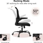 Ergonomic Office Chair, Comfort Swivel Home Office Task Chair, Breathable Mesh Desk Chair, Lumbar Support Computer Chair with Flip-up Arms and Adjustable Height - Image 8