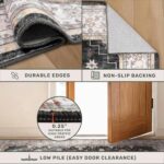 Black Washable Entry Rug, 2x3 Small Rugs for Entryway Kitchen Bathroom Door Mat Indoor Entrance, Non Slip Rubber Backing, Stain & Fade Resistant, Ashen Charcoal Floral Decor - Image 5