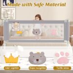 Height Adjustable Bed Rail for Toddlers, Kids Safety Baby Bed Rail for Twin/Full/King/Queen Size Bed (3 Sides, 74 * 74 * 54 Inch) - Image 5