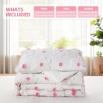 VIVILINEN Twin Comforter Set for Girls 2 Pieces Twin Size Pink Floral Bedding Set Cute Comforter with Tufted Daisies Flowers, Lightweight Bed Set for Kids Teen Girls Women - Image 8