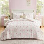 VIVILINEN Twin Comforter Set for Girls 2 Pieces Twin Size Pink Floral Bedding Set Cute Comforter with Tufted Daisies Flowers, Lightweight Bed Set for Kids Teen Girls Women - Image 9