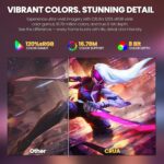 CRUA 27" Gaming Monitor, 144Hz 4K UHD(3840*2160P) IPS Screen, Supports Height/Pivot/Rotating/Tilt Adjustable Vertical Monitor, AMD Freesync, 120% sRGB, Built-in Speakers, Wall Mountable Installs-White - Image 6