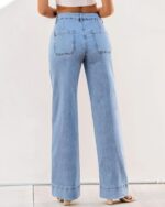 luvamia Wide Leg Jeans for Women Trendy High Waist Straight Leg Baggy Jeans Stretchy Denim Pants Trouser Jeans - Image 5