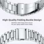 Lerobo Stainless Steel Band Compatible with Samsung Galaxy Watch 8 7 6 5 4 FE 40mm 44mm 45mm/Galaxy Watch 8 Classic 6 4 Classic 43mm 47mm 42mm 46mm, 20mm Metal Replacement Band for Men Women - Image 6