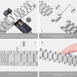 Lerobo Stainless Steel Band Compatible with Samsung Galaxy Watch 8 7 6 5 4 FE 40mm 44mm 45mm/Galaxy Watch 8 Classic 6 4 Classic 43mm 47mm 42mm 46mm, 20mm Metal Replacement Band for Men Women - Image 9