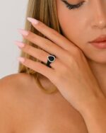 Rinfit Womens Silicone Wedding Ring - Anniversary Ring Women - Promise Rings for Her with Pear Metal Frame & Cubic Zirconia Stones - Patented Design - Image 9