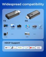 Wireless HDMI Transmitter and Receiver 328ft/100M, Wireless HDMI Extender Kit, Plug & Play, 4K Decode Support 2.4/5G for Streaming Video and Audio to Monitor from Laptop/Pc/Tv Box - Image 5
