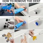 Dent Puller Hail Remover Kits,129pc Professional Car Paintless Dent Removal Tools,Slide Hammer 2 in 1 T-Bar, Adjustable Dent Lifter,Bridge Puller for Auto Body SUV Dings Damage DIY Removal - Image 5