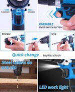 Electric Screwdriver Drill Bit Set Kit, Home cordless drill tool box, Small Hand Drill ToolSet, Essential Portable Power Drills Set for Men, Battery Operated 20v Engineer's Tool - Image 5