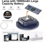 2025 Red Light Insect-Proof Camping Lamp10000mAh Rechargeable 3000LM Tent Camping Light, 6500K 24Hours Long Play Time , Outdoor Night Market Night Fishing Lantern (Remote) - Image 6