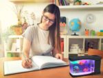 Lightahead® Artificial Mini Aquarium A Sensory Multi Colored LED Swimming Fish Tank with Bubbles - Image 4