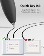 8 Pcs Gel Pens - 0.7mm Fine Point Smooth Writing Black Ink, Quick-Dry Long Lasting Fidge Pens, School & Office Supplies for Men Women - Image 6