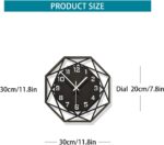 Modern Wall Clocks for Living Room Decor 12in Black Wall Clock Silent Non-Ticking Quartz Battery Operated for Office Kitchen Bedroom Bathroom Minimalist Small Clock Decoration Easy to Read - Image 6