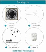 Modern Wall Clocks for Living Room Decor 12in Black Wall Clock Silent Non-Ticking Quartz Battery Operated for Office Kitchen Bedroom Bathroom Minimalist Small Clock Decoration Easy to Read - Image 8