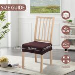 Dining Chair Covers,Seat Covers for Dining Room Chairs Set of 6,Stretch Jacquard Kitchen Chair Covers,Removable Washble Dining Room Chair Seat Cover,Chair Slipcovers Protector (Coffee,With Zipper) - Image 4