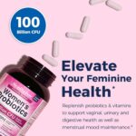 NewRhythm Probiotics for Women, P-5-P, Vitamin C & Organic Cranberry, 100 Billion CFU 18 Strains, Prebiotics & Probiotics, Vaginal Probiotics for Digestive Health & PH Balance, 60 Capsules, No Dairy - Image 3