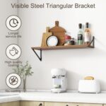 10 Inch Deep Floating Shelves, Walnut Floating Shelves 30 Inch Long, Rustic Wood Wall Shelves 30"W x 10"D, Deep Floating Shelf with Bracket, Wide Storage Shelves for Books, Living Room, Bathroom - Image 6