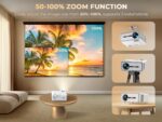 Mini Projector with WiFi and Bluetooth, 450ANSI 1080P FHD Home Movie Projector, Portable Outdoor Projector with 250" Display+Zoom, Compatible w/Phone//Laptop/TV Stick-Indoor&Outdoor - Image 7