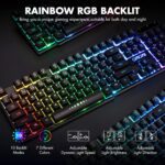 Gaming Keyboard and Mouse for Mac PC PS5 PS4 Xbox One Gamers, RGB Backlit LED Mechanical Feel Keyboard with Multimedia Keys Number Pad, 104 Keys USB Desktop Computer Windows Keyboard - Image 3