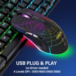 Gaming Keyboard and Mouse for Mac PC PS5 PS4 Xbox One Gamers, RGB Backlit LED Mechanical Feel Keyboard with Multimedia Keys Number Pad, 104 Keys USB Desktop Computer Windows Keyboard - Image 4