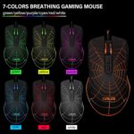 Gaming Keyboard and Mouse for Mac PC PS5 PS4 Xbox One Gamers, RGB Backlit LED Mechanical Feel Keyboard with Multimedia Keys Number Pad, 104 Keys USB Desktop Computer Windows Keyboard - Image 5