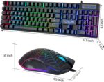 Gaming Keyboard and Mouse for Mac PC PS5 PS4 Xbox One Gamers, RGB Backlit LED Mechanical Feel Keyboard with Multimedia Keys Number Pad, 104 Keys USB Desktop Computer Windows Keyboard - Image 6