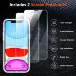 SPIDERCASE Shockproof for iPhone 11 Case,[10 FT Military Grade Drop Protection],Phone Charms with 2 pcs[Tempered Glass Screen Protector+Camera Lens Protector] Protective Phone Case,Frosted Clear - Image 6