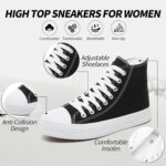 Witwatia Women's High Top Sneakers Canvas Shoes for Women Fashion Sneakers Comfortable Lace Up Casual Shoes - Image 4