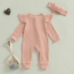 FYBITBO Infant Baby Girls Clothing Ruffle Knit Romper Long Sleeve Jumpsuit Baby Girl Going Home Outfit Newborn Clothes - Image 4