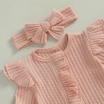 FYBITBO Infant Baby Girls Clothing Ruffle Knit Romper Long Sleeve Jumpsuit Baby Girl Going Home Outfit Newborn Clothes - Image 5