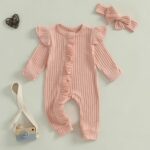 FYBITBO Infant Baby Girls Clothing Ruffle Knit Romper Long Sleeve Jumpsuit Baby Girl Going Home Outfit Newborn Clothes - Image 9