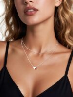 ChicSilver Personalized 925 Sterling Silver Dainty Small Heart/Star/Moon/Dot/Triangle Pendant Necklace for Women, Silver/Gold/Rose Gold/Black (with Gift Box) - Image 4