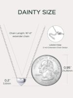 ChicSilver Personalized 925 Sterling Silver Dainty Small Heart/Star/Moon/Dot/Triangle Pendant Necklace for Women, Silver/Gold/Rose Gold/Black (with Gift Box) - Image 6