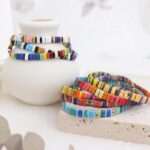 Sonateomber Colorful Tila Flat Beads Stretch Bracelets for Women, Trendy Unique Handmade Stackable Rainbow Mixed Colorful Square Beaded Link Bracelet Summer Jewelry Gift - Image 4
